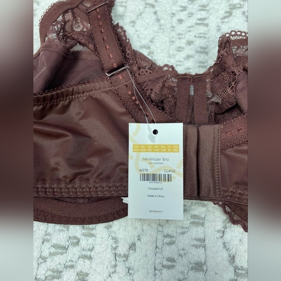 Delimira Bra Womens 42DD Underwire Lace Detail Full Cup Back Hook Underlined - Picture 5 of 13